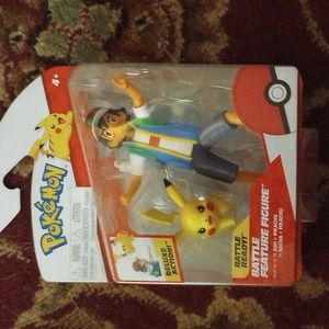 Pokemon Pikachu ASH deluxe battle feature figure NIB